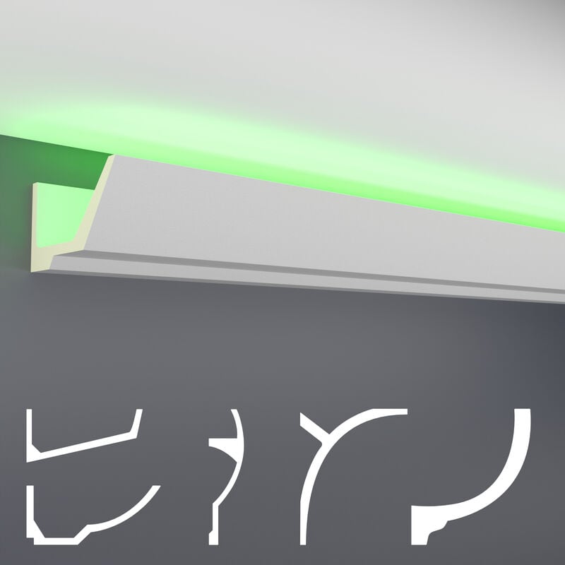 foto del prodotto pacchetti economici da led-1 a led-20 profilo pu - illuminazione indiretta, opaco 20 metri, ab275 / 150x80mm