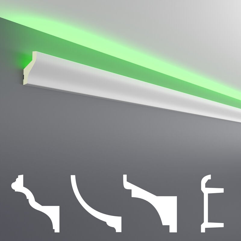 foto del prodotto pacchetti economici da led 1 a led 20 profilo pu illuminazione indiretta, opaco 20 metri, led 20 40x25 mm