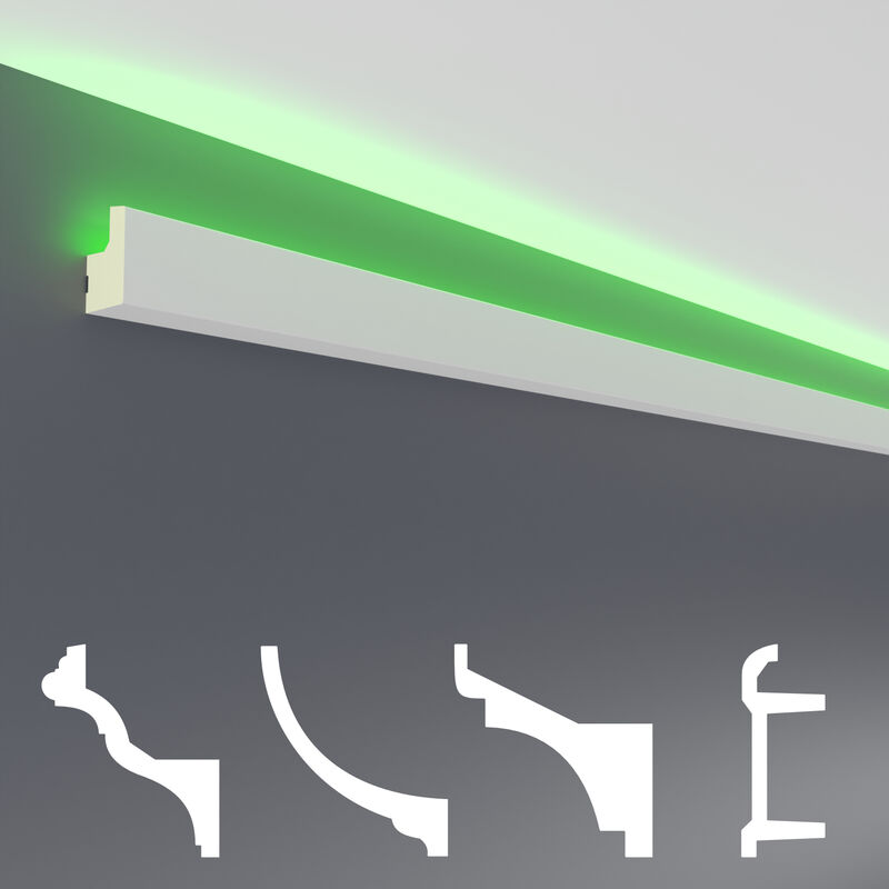 foto del prodotto pacchetti economici da led 1 a led 20 profilo pu illuminazione indiretta, opaco 30 metri, led 19 35x20 mm