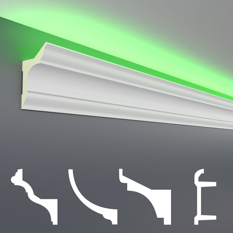 foto del prodotto pacchetti economici da led 1 a led 20 profilo pu illuminazione indiretta, opaco 40 metri, led 4 80x48 mm