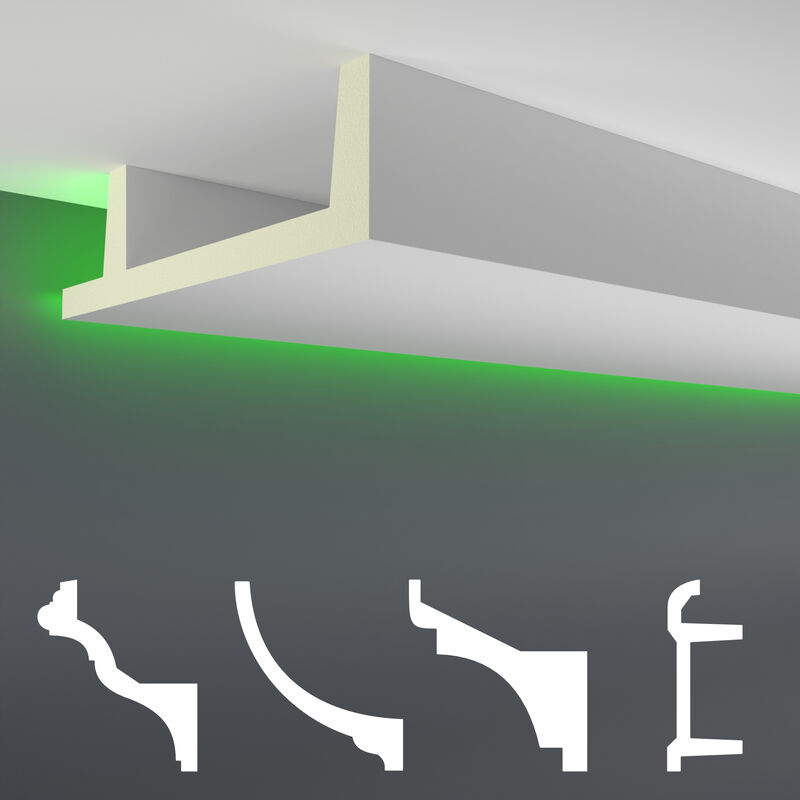 foto del prodotto pacchetti economici da led 1 a led 20 profilo pu illuminazione indiretta, opaco led 12 80x300mm, max. pacchetto miglior prezzo al metro 