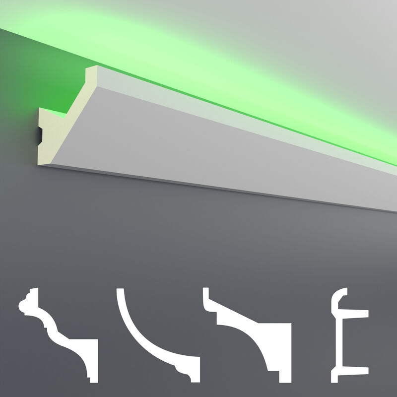 foto del prodotto pacchetti economici da led 1 a led 20 profilo pu illuminazione indiretta, opaco led 14 65x65 mm, 2 metri