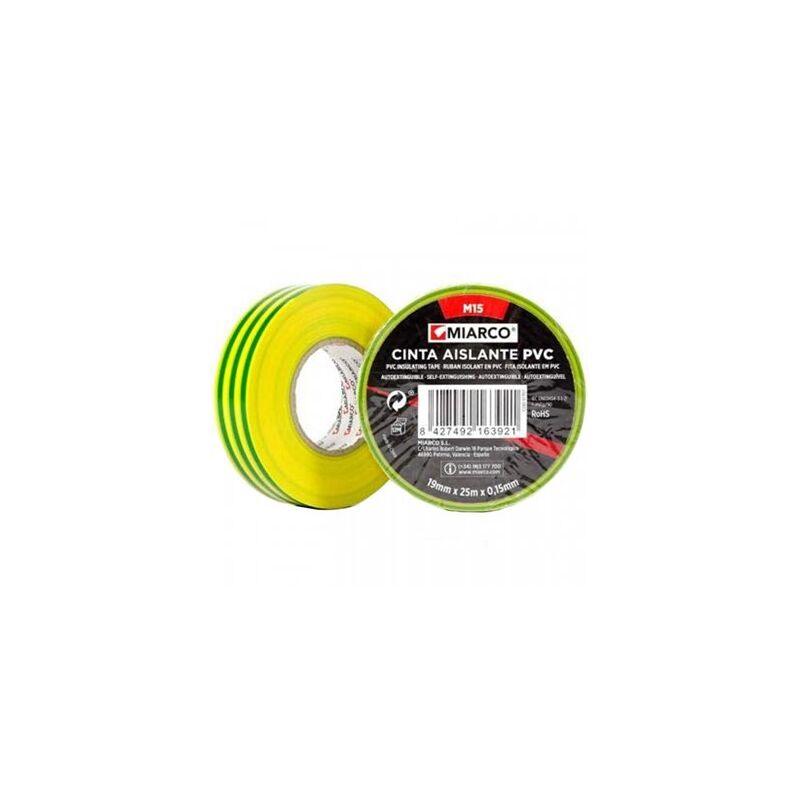 foto del prodotto pacchetto. 10 rotoli di nastro isolante di messa a terra 19mm x20mt miarco