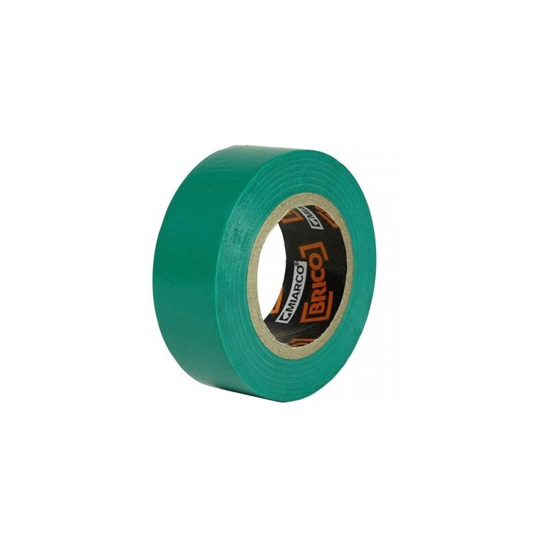 foto del prodotto pacchetto. 10 rotoli nastro isolante verde 19mm x20mt miarco