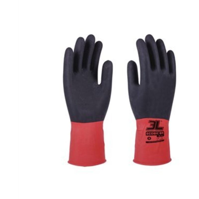foto del prodotto pacchetto. 12 guanti in lattice floccato ecobic br large t.9 3l