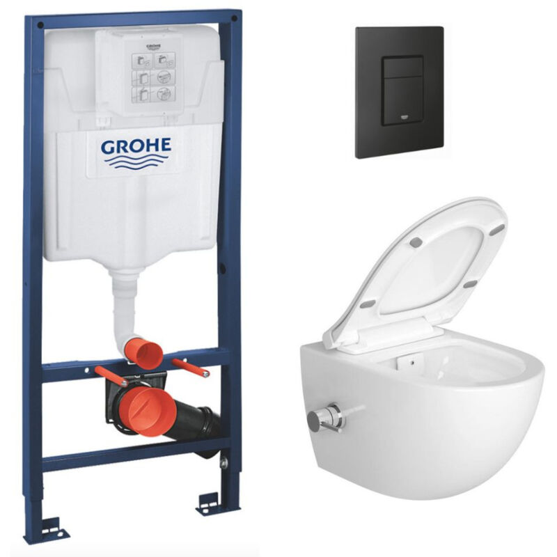 foto del prodotto pacchetto bati supporto infinitio wc senza flangia con funzione bidet termostatica sedile con chiusura morbida swiss aqua technologies