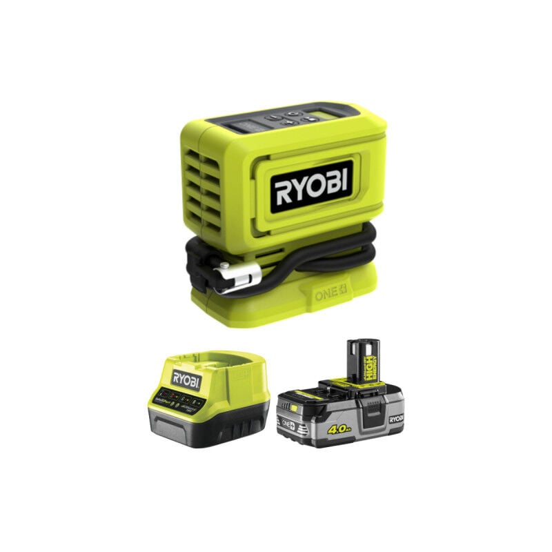foto del prodotto pacchetto compressore ryobi 18v 11 bar 1 batteria 4.0ah 1 caricatore