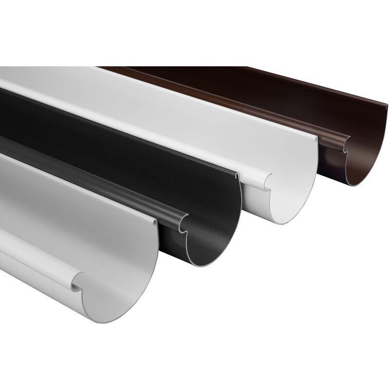 foto del prodotto pacchetto risparmio grondaie 90mm, plastica robusta pvc u rainway 90 grigio, 10 metri 5 pezzi