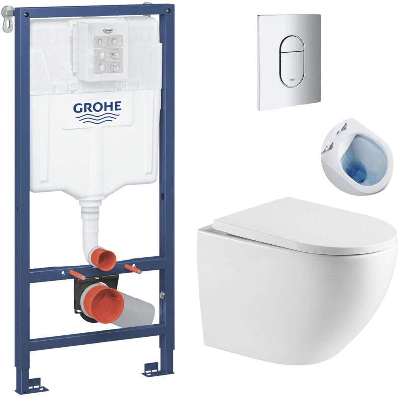 foto del prodotto pacchetto vaso bati support vaso sat fusion senza flangia sedile softclose placca cromata grohe