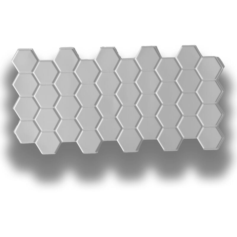 foto del prodotto pacchi da 10 o 20 pannelli 3d rivestimento a parete in pvc effetto ceramiche esagonali 96x48cm realistici, isolanti pacco da 10 pannelli 96x48cm