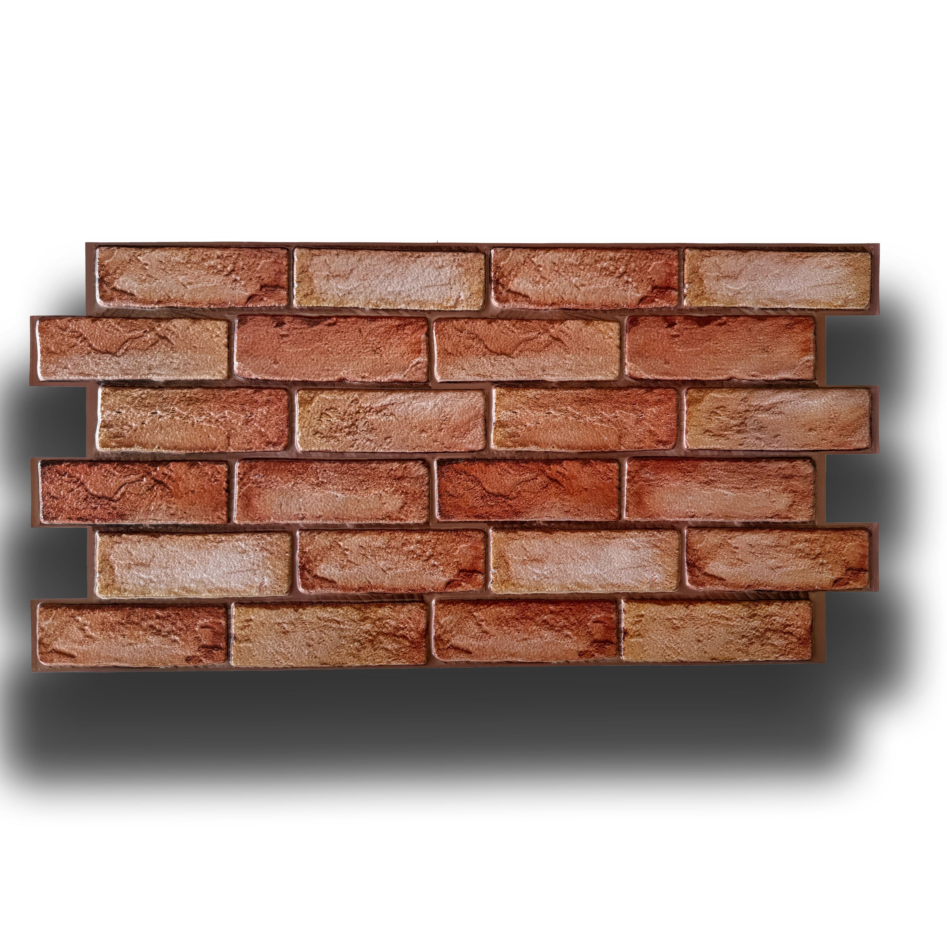 foto del prodotto pacchi da 10 o 20 pannelli 3d rivestimento a parete in pvc effetto mattoni cotto 96x48cm realistici, isolanti pacco da 20 pannelli 96x48cm