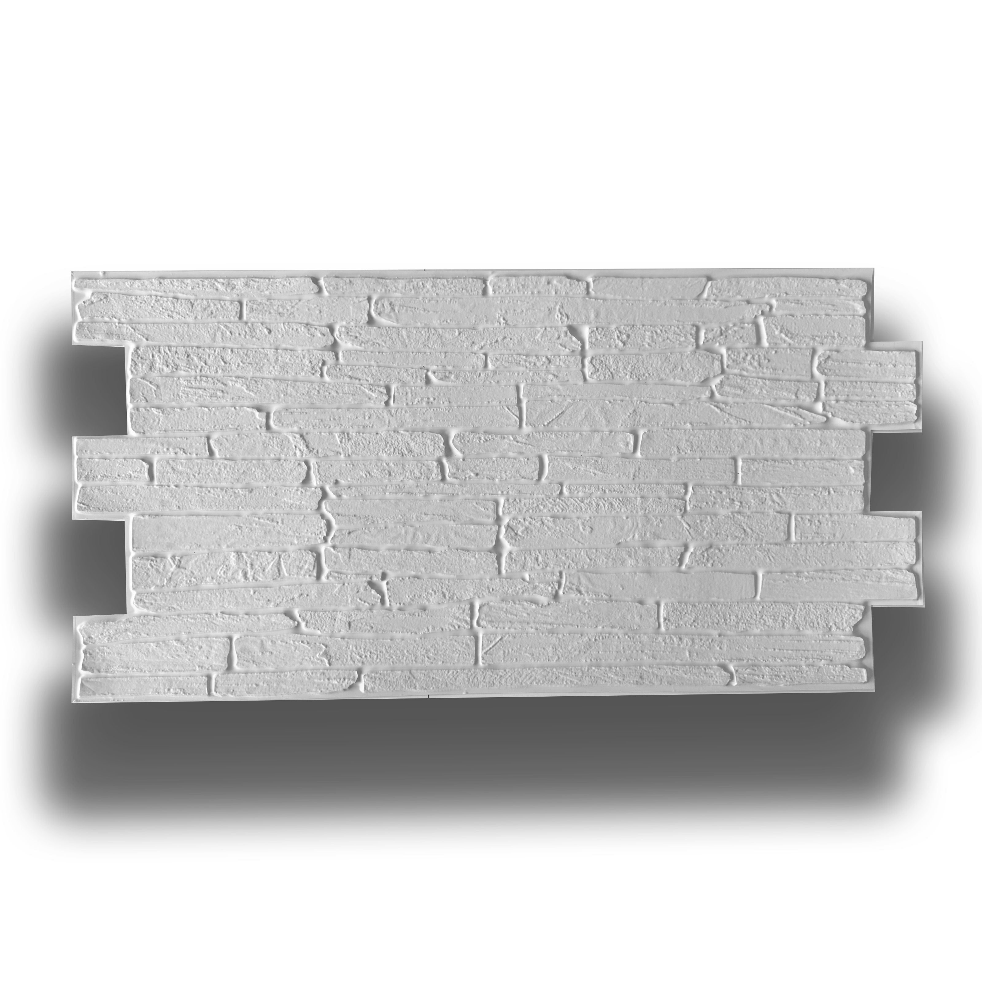 foto del prodotto pacchi da 10 o 20 pannelli 3d rivestimento a parete in pvc effetto pietra bianca 96x48cm realistici, isolanti pacco da 20 pannelli 96x48cm