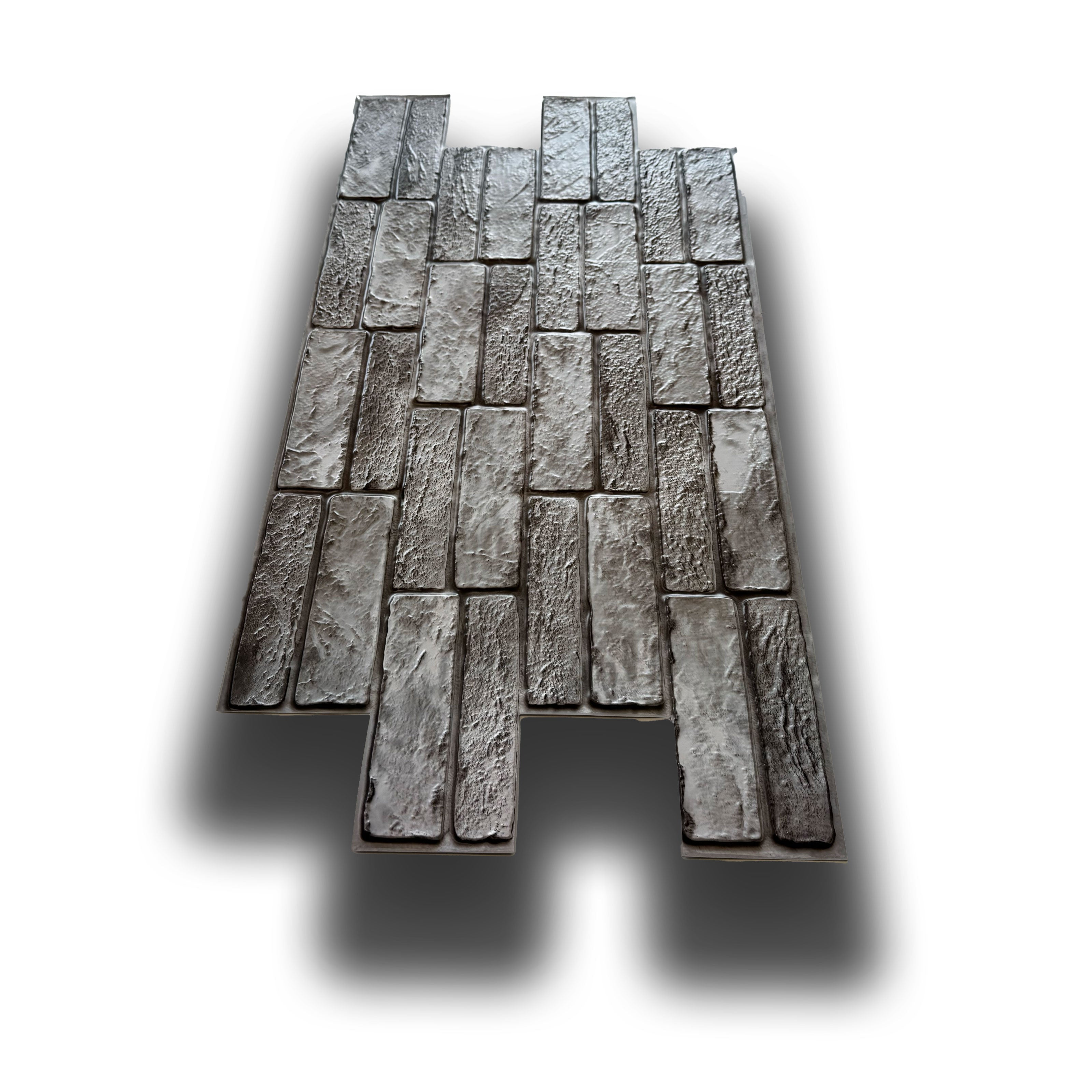 foto del prodotto pacchi da 10 o 20 pannelli 3d rivestimento a parete in pvc effetto pietra grigia doppia 96x48cm realistici, isolanti pacco da 20 pannelli 96x48cm