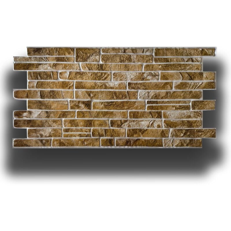 foto del prodotto pacchi da 10 o 20 pannelli 3d rivestimento a parete in pvc effetto pietra sabbia 96x48cm realistici, isolanti pacco da 10 pannelli 96x48cm