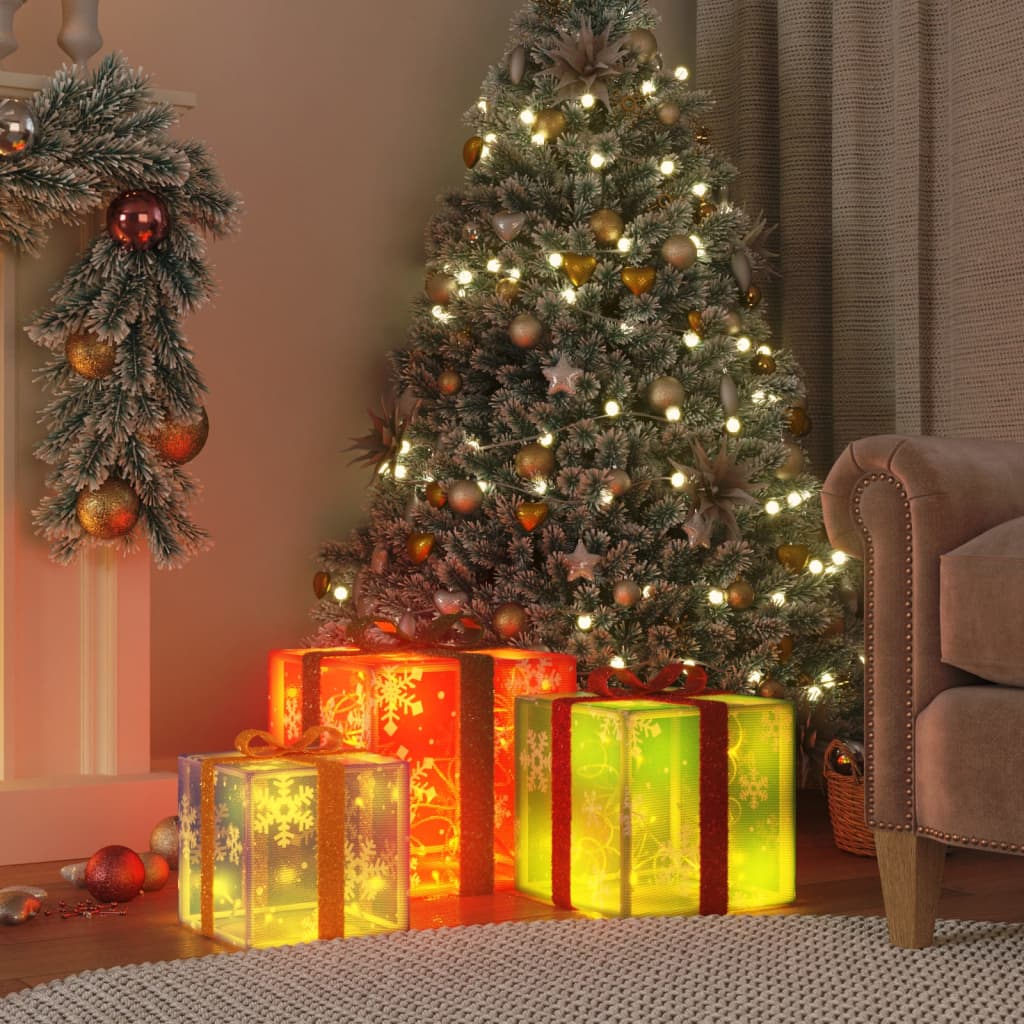 foto del prodotto pacchi di natale illuminati 3 pz 64 led bianco caldocod mxl 130475