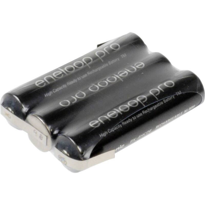 foto del prodotto pacco batteria 3x ministilo aaa panasonic eneloop pro linguette a saldare a z nimh 3.6 v 900 mah