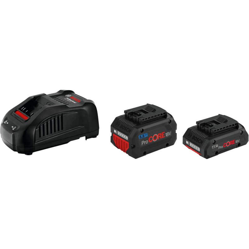 foto del prodotto pacco batteria bosch 1 batteria procore 18v 4,0 ah 1 batteria procore 5,5 ah caricatore gal 1880 cv 1600a0214a