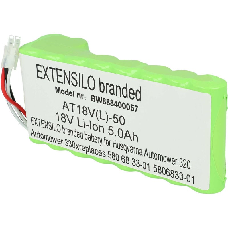 foto del prodotto pacco batteria compatibile con husqvarna automower 440 fino 2019 2020 robot tagliaerba 5000mah 18v li ion extensilo