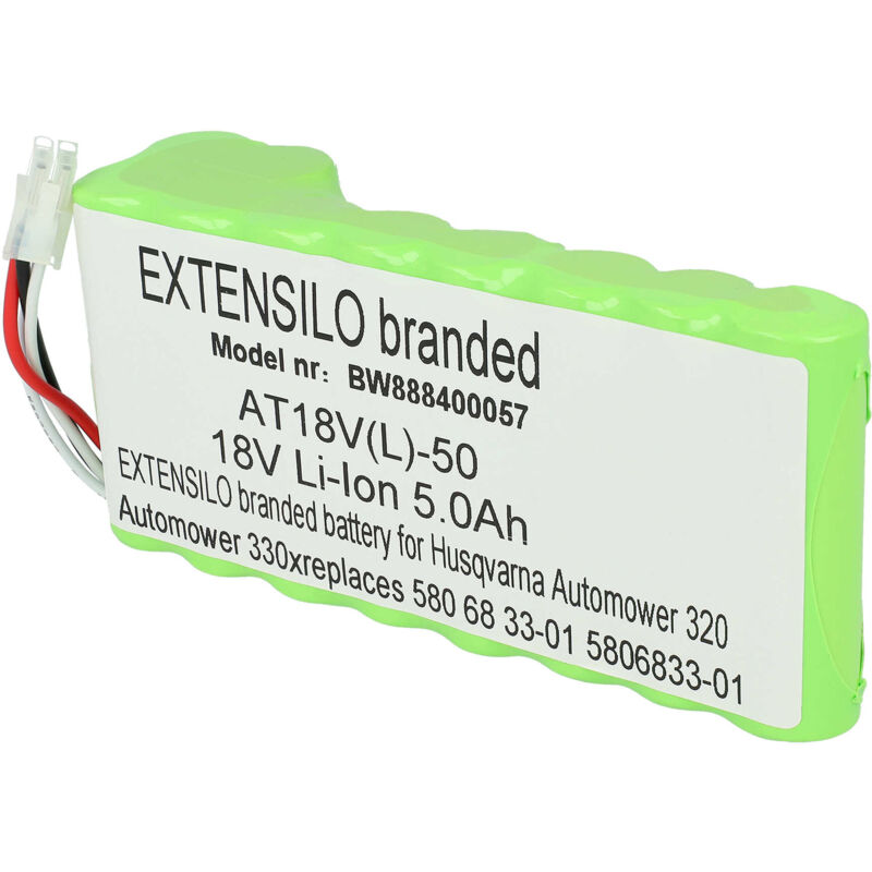 foto del prodotto pacco batteria compatibile con husqvarna automower 520 fino 2019 2020 robot tagliaerba 5000mah 18v li ion extensilo