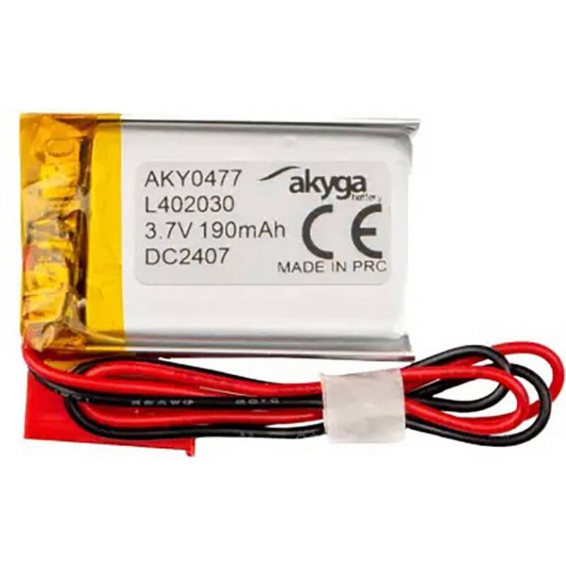 foto del prodotto pacco batteria x batteria ricaricabile speciale akyga lp402030 lipo 3.7 v 190 mah
