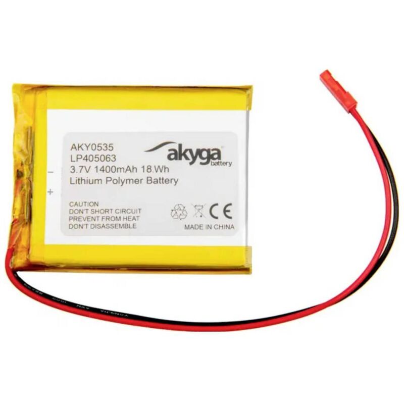 foto del prodotto pacco batteria x batteria ricaricabile speciale akyga lp405063 lipo 3.7 v 1400 mah