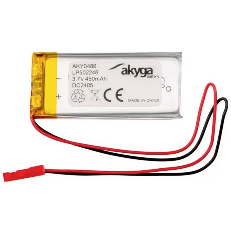 foto del prodotto pacco batteria x batteria ricaricabile speciale akyga lp502248 lipo 3.7 v 450 mah