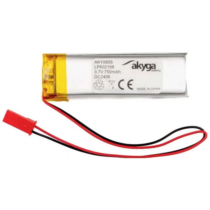 foto del prodotto pacco batteria x batteria ricaricabile speciale akyga lp602158 lipo 3.7 v 750 mah