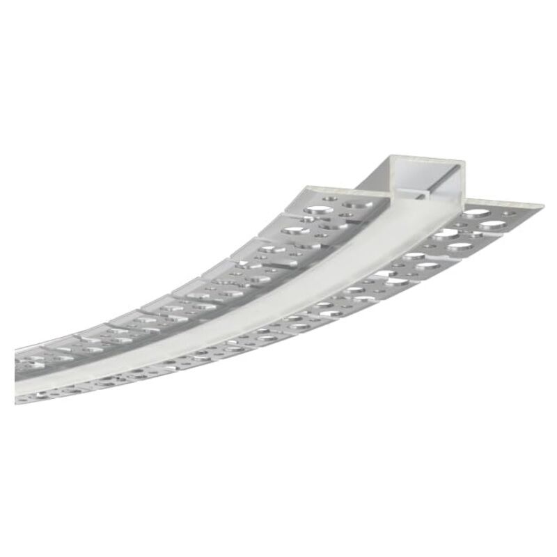 foto del prodotto pacco di 12 profili profilo in alluminio flessibile per strisce strip led curvabile installazione ad incasso per controsoffitte in cartongesso 1.5