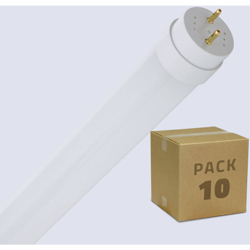 foto del prodotto pack 10 tubi led t8 90 cm 12w 160lm w connessione unilaterale vetro bianco caldo no 3000k