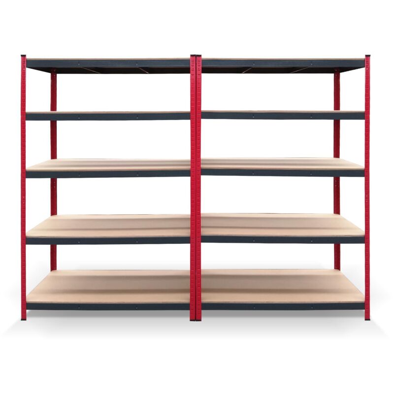 foto del prodotto pack 2 scaffali in metallo catter house rack cargo advance 120 - 120x60x180cm in acciaio zincato e mdf con ripiani regolabili