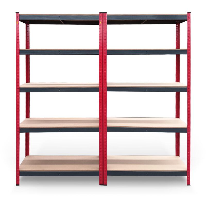 foto del prodotto pack 2 scaffali in metallo catter house rack cargo advance 90 90x40x180 cm in acciaio zincato e mdf con ripiani regolabili