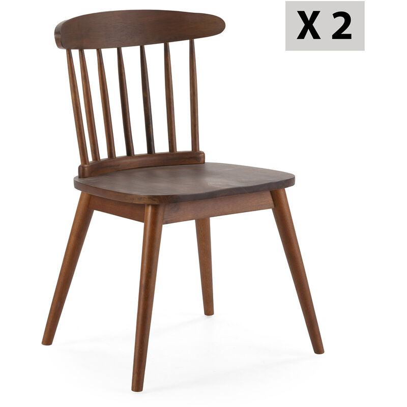 foto del prodotto pack 2 sedie ben in legno color noce