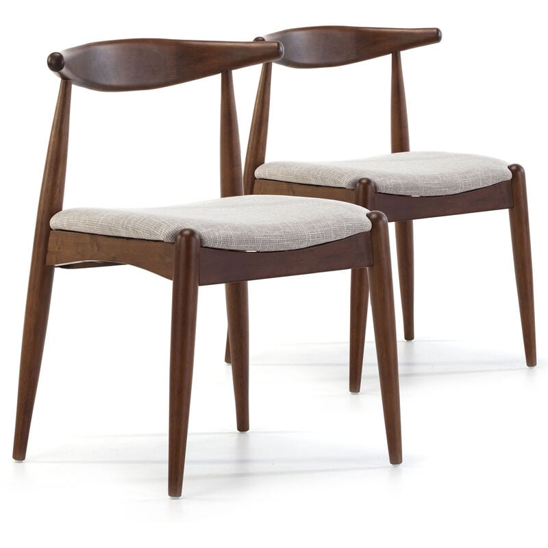foto del prodotto pack 2 sedie corzo colore noce, legno massello, 52,5 x 50 x 74,5 cm