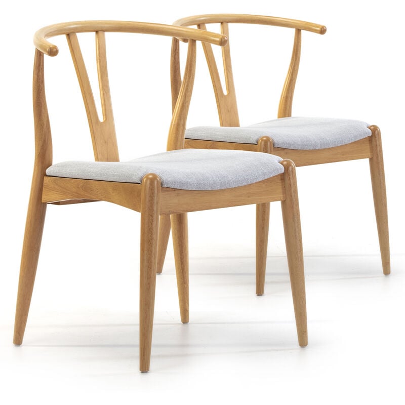 foto del prodotto pack 2 sedie rustic colore rovere, legno massello, 55 x 54,5 x 76 cm