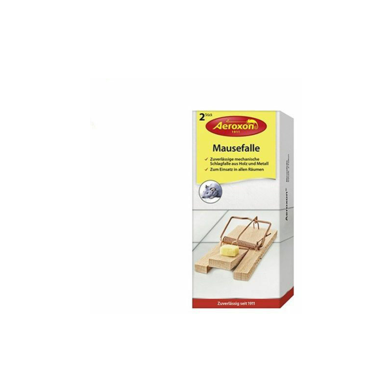 foto del prodotto pack 2 trappole aeroxon in legno e metallo per mouse
