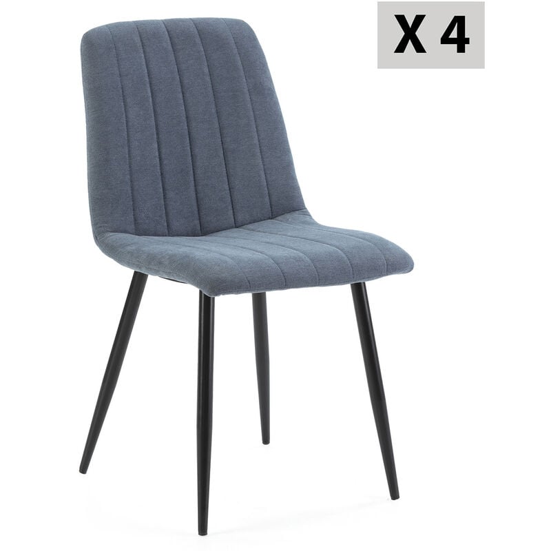 foto del prodotto pack 4 sedie sagi rivestite in tessuto blu