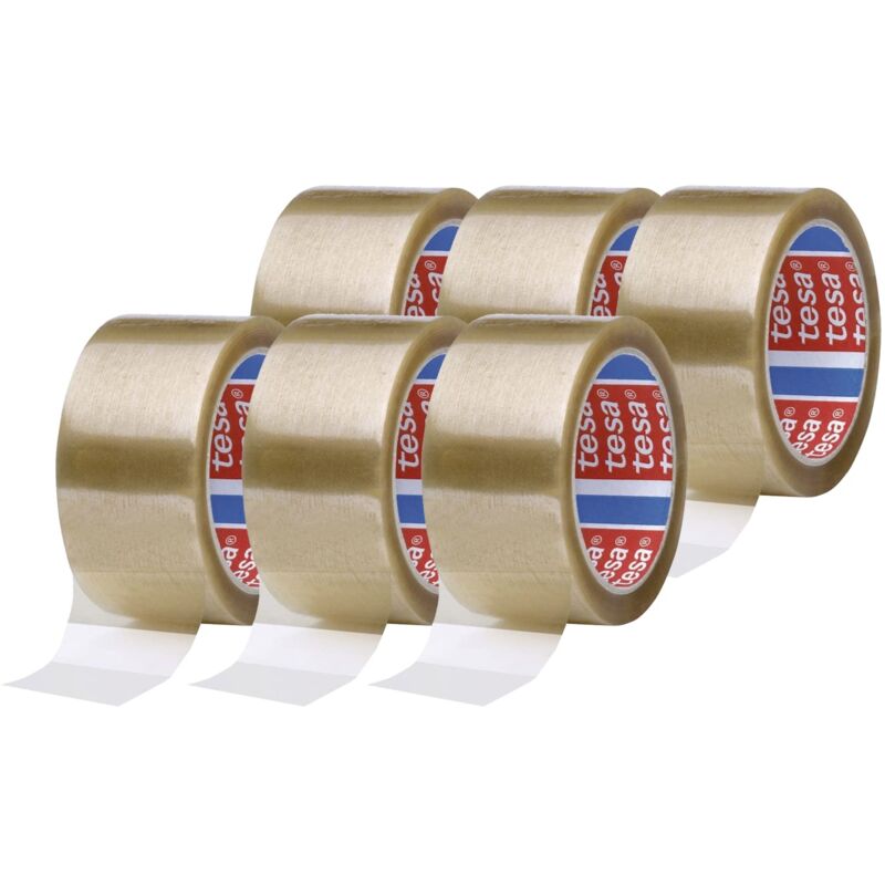 foto del prodotto pack 41951 pack pp 4195 nastro adesivo silenzioso per imballare pacchetti e scatole, 6 rotoli da 66, trasparente, 6x 66 m x 50 mm tesa