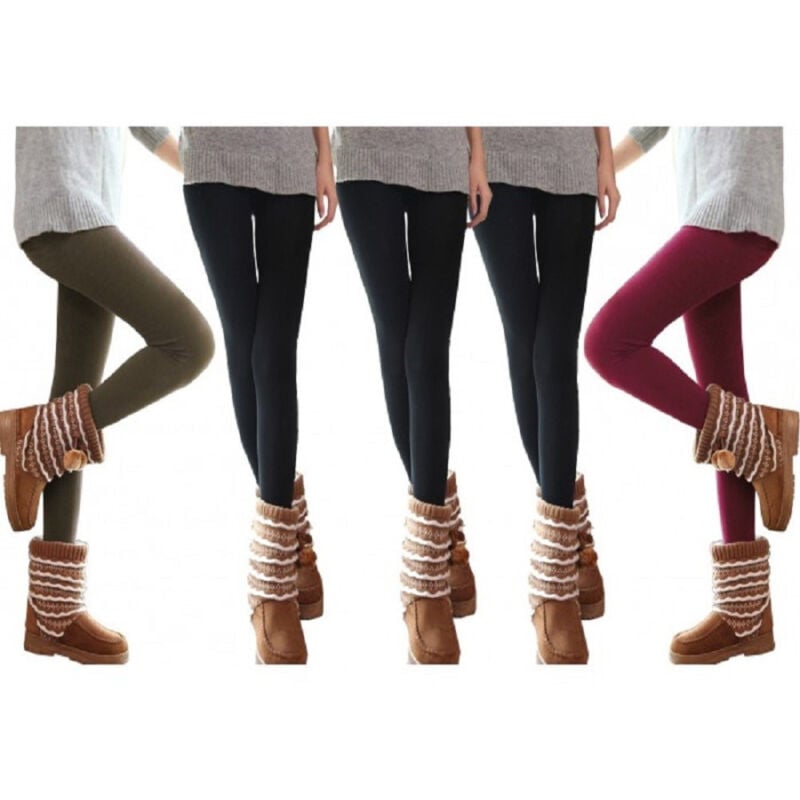 foto del prodotto pack 5 leggings donna effetto termico interno felpato elasticizzato ass. marte l xl trade shop traesio