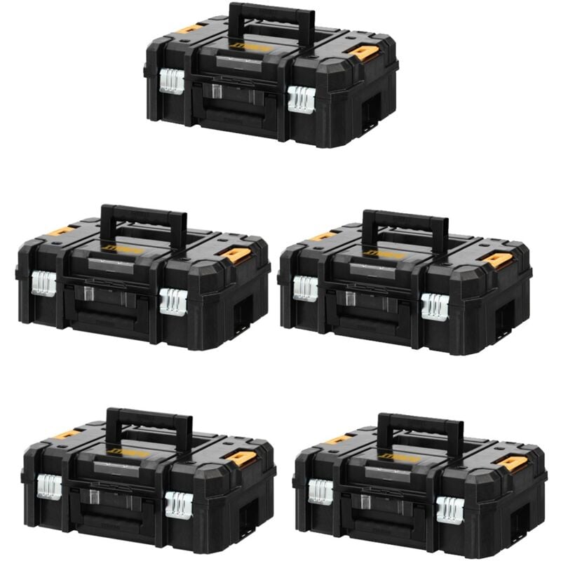 foto del prodotto pack di 5 valigette dewalt tstak ii