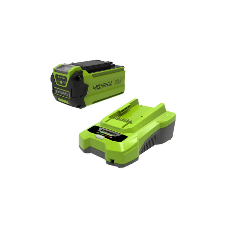foto del prodotto pack greenworks 40v 1 batteria 2,0ah agli ioni di litio 1 caricatore