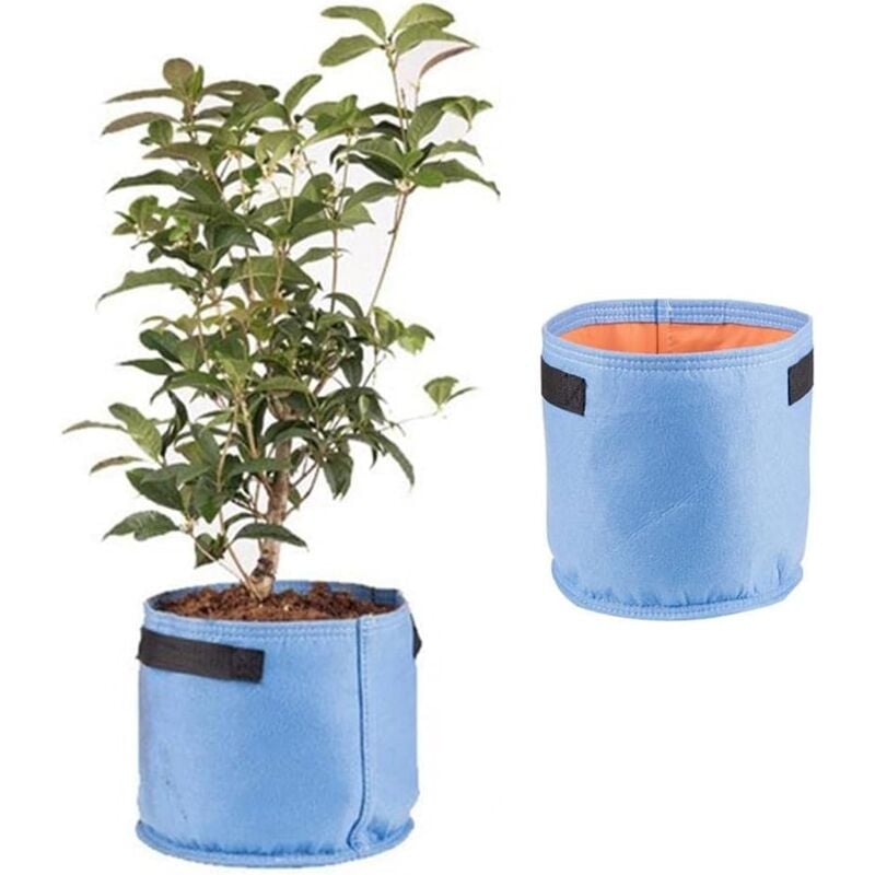 foto del prodotto pack planting bags with handle for tomatoes and potatoes for gardening, flowers, plants, vegetables, 25x20cm, blue