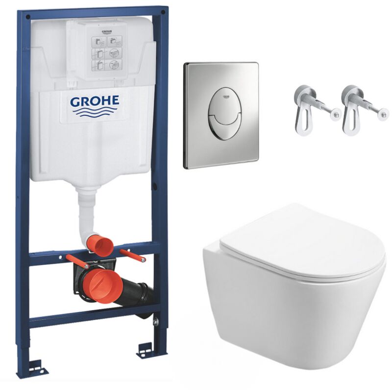 foto del prodotto pack telaio per wc wc swiss aqua technologies infinitio senza flangia piastra cromata grohe