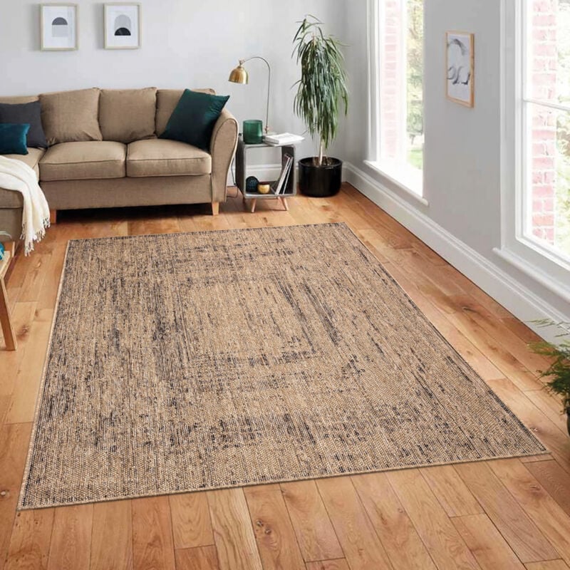 foto del prodotto paco home alfombra cocina exterior terraza jardin lavar en la lavadora motivo boho chic 80x150 cm, beige 4