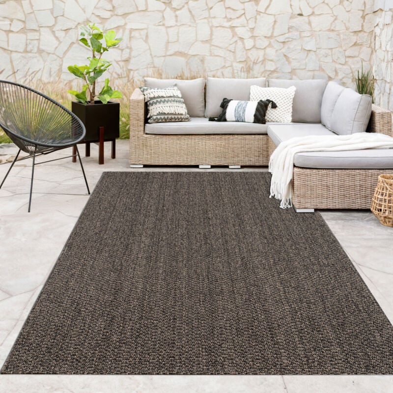 foto del prodotto paco home alfombra de exterior resistente a la intemperie balc n sal n monocromo antracita 120x160 cm