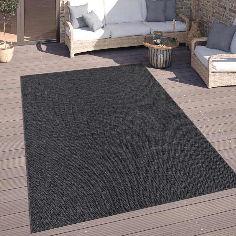foto del prodotto paco home alfombra salon cocina exterior terraza jardin lisa se puede lavar en la lavadora 80x150 cm, antracite