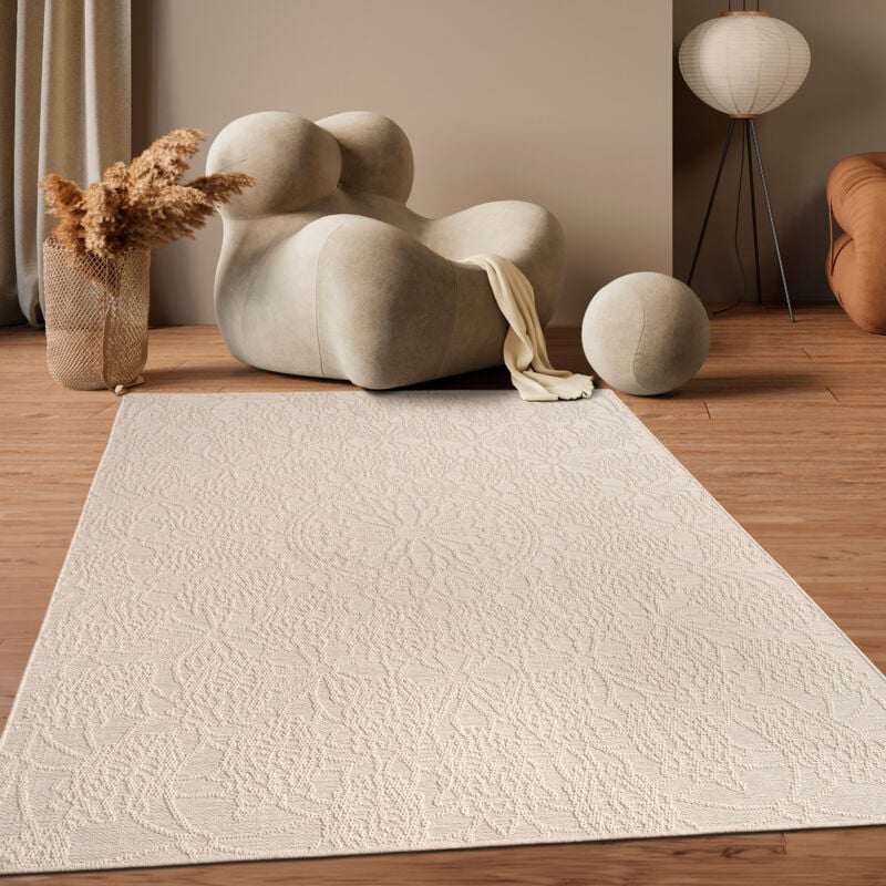 foto del prodotto paco home alfombra salon cocina terraza vintage oriental se puede lavar en la lavadora 240x340 cm, crema 3