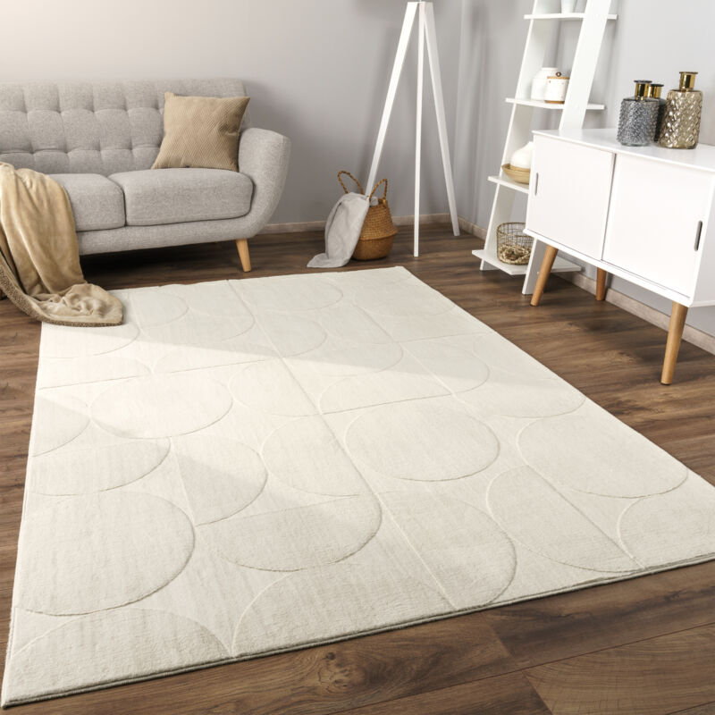 foto del prodotto paco home alfombra salon de habitacion pelo corto motivo nordica boho dibujo geometrico 200x280 cm, crema 6
