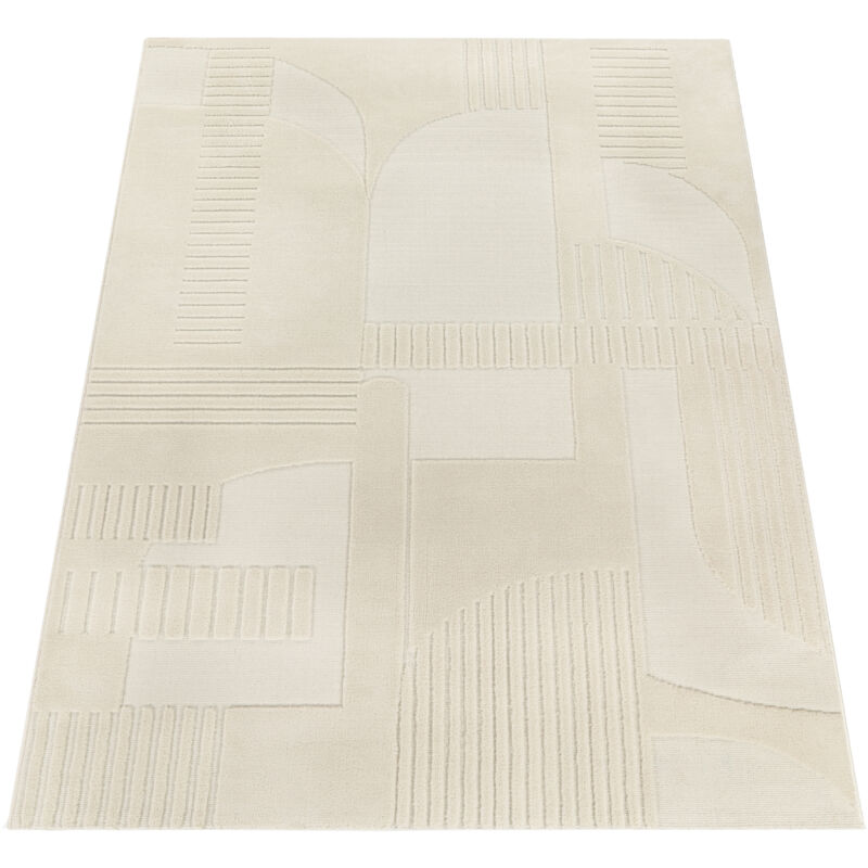 foto del prodotto paco home alfombra salon de habitacion pelo corto nordica boho chic geometrico crema 80x150 cm
