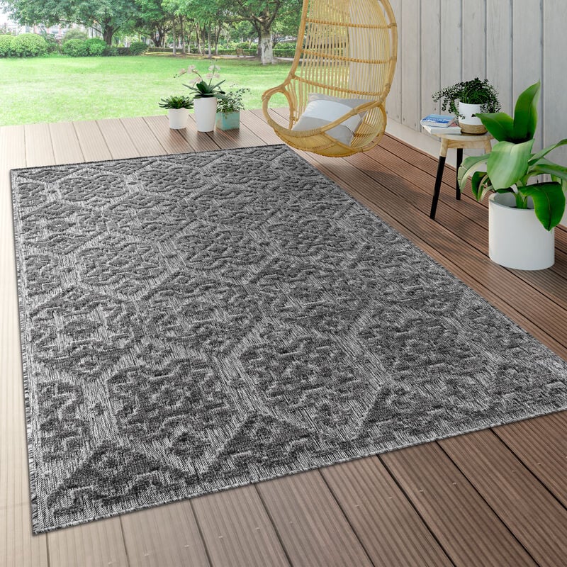 foto del prodotto paco home da interni e esterni, da terrazza e balcone, anti intemperie, geometrico moderno 200 cm tondo, antracite 2