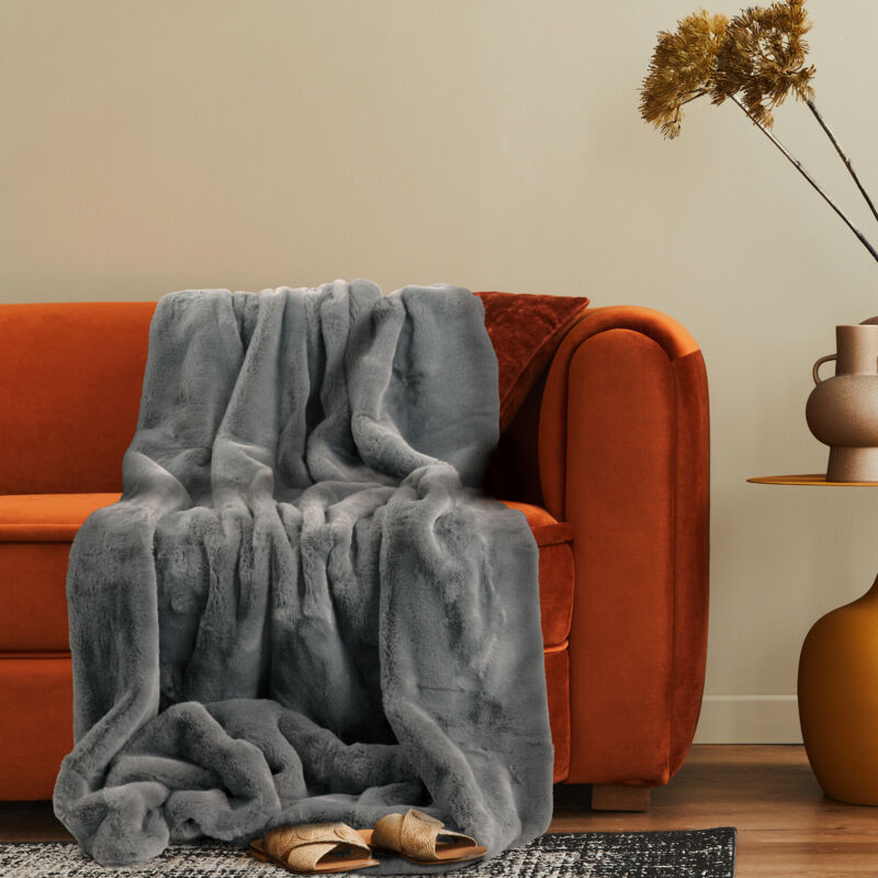 foto del prodotto paco home decorativo sal n manta acogedora colcha sof manta lavable mullido suave antracite, 150x200cm
